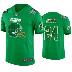 Tröjor Cleveland Browns Nick Chubb 24 Kelly gröna St. Patricks Day - Män